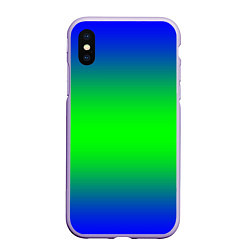 Чехол iPhone XS Max матовый Зелёный градиент текстура, цвет: 3D-светло-сиреневый