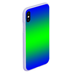 Чехол iPhone XS Max матовый Зелёный градиент текстура, цвет: 3D-светло-сиреневый — фото 2