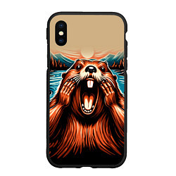 Чехол iPhone XS Max матовый Крик бобра