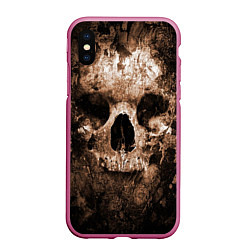 Чехол iPhone XS Max матовый Wood skull