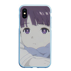 Чехол iPhone XS Max матовый Sousou no Frieren Ферн cute face, цвет: 3D-голубой