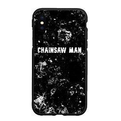 Чехол iPhone XS Max матовый Chainsaw Man black ice, цвет: 3D-черный