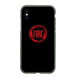 Чехол iPhone XS Max матовый FIAT logo red