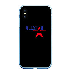 Чехол iPhone XS Max матовый All stars logo, цвет: 3D-голубой