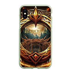 Чехол iPhone XS Max матовый Магическое кольцо Elden Ring, цвет: 3D-салатовый