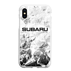 Чехол iPhone XS Max матовый Subaru white graphite, цвет: 3D-белый