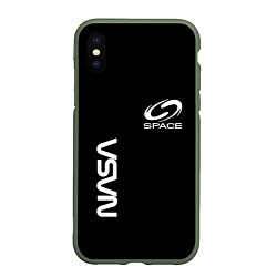 Чехол iPhone XS Max матовый Nasa space logo white