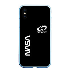 Чехол iPhone XS Max матовый Nasa space logo white