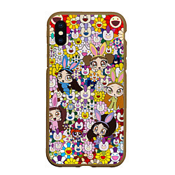 Чехол iPhone XS Max матовый Right now NewJeans and Takashi Murakami