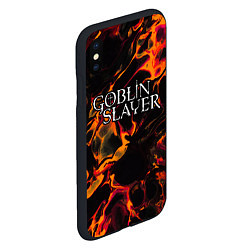 Чехол iPhone XS Max матовый Goblin Slayer red lava, цвет: 3D-черный — фото 2