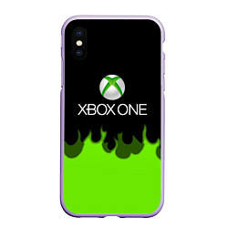 Чехол iPhone XS Max матовый Xbox green fire