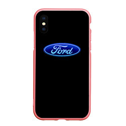 Чехол iPhone XS Max матовый Ford neon steel, цвет: 3D-баблгам