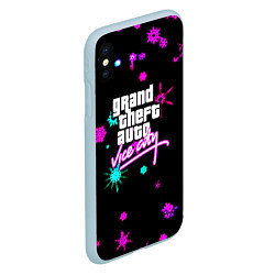 Чехол iPhone XS Max матовый GTA winter neon, цвет: 3D-голубой — фото 2