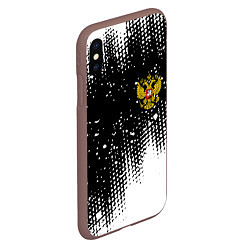 Чехол iPhone XS Max матовый Герб Росси краски, цвет: 3D-коричневый — фото 2