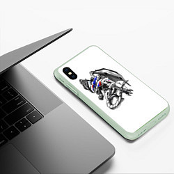 Чехол iPhone XS Max матовый BMW s1000rr dragon, цвет: 3D-салатовый — фото 2