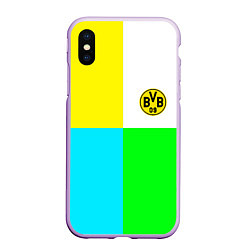 Чехол iPhone XS Max матовый Borussia color cport, цвет: 3D-сиреневый