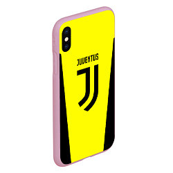 Чехол iPhone XS Max матовый Juventus sport geometry yellow, цвет: 3D-розовый — фото 2