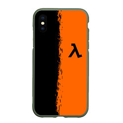 Чехол iPhone XS Max матовый Half life краски оранж