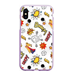 Чехол iPhone XS Max матовый Комикс изображение с собакой pop art