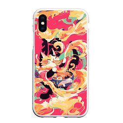 Чехол iPhone XS Max матовый The cat eats noodles