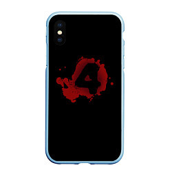 Чехол iPhone XS Max матовый Left 4 Dead logo красный, цвет: 3D-голубой