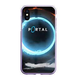 Чехол iPhone XS Max матовый Portal logo game, цвет: 3D-светло-сиреневый