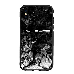 Чехол iPhone XS Max матовый Porsche black graphite