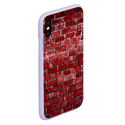 Чехол iPhone XS Max матовый Текстура красного кирпича, цвет: 3D-светло-сиреневый — фото 2