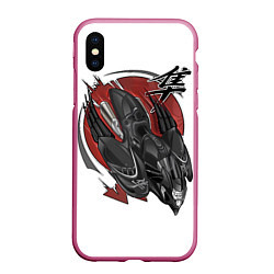 Чехол iPhone XS Max матовый Suzuki Hayabusa сокол, цвет: 3D-малиновый