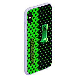 Чехол iPhone XS Max матовый Minecraft creeper pattern, цвет: 3D-светло-сиреневый — фото 2