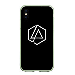 Чехол iPhone XS Max матовый Linkin park logo white