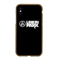 Чехол iPhone XS Max матовый Linkin park logo rock music, цвет: 3D-коричневый