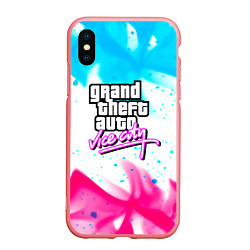 Чехол iPhone XS Max матовый GTA neon flame