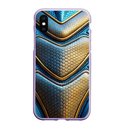 Чехол iPhone XS Max матовый Объемный футуристический текстурный костюм из кожи, цвет: 3D-светло-сиреневый