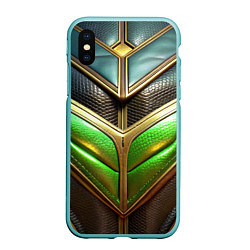 Чехол iPhone XS Max матовый Футуристичная объемная текстура из кожи, цвет: 3D-мятный