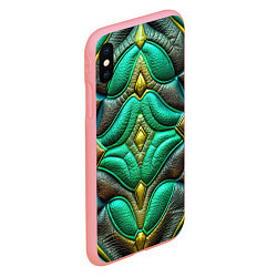 Чехол iPhone XS Max матовый Объемная футуристичная текстура из кожи, цвет: 3D-баблгам — фото 2