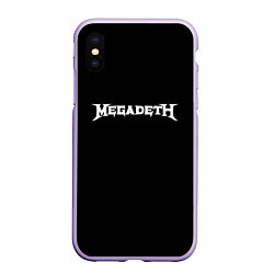 Чехол iPhone XS Max матовый Megadeth logo white, цвет: 3D-светло-сиреневый