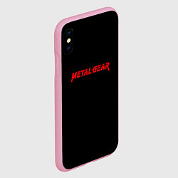 Чехол iPhone XS Max матовый Metal gear red logo, цвет: 3D-розовый — фото 2