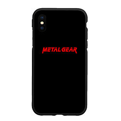 Чехол iPhone XS Max матовый Metal gear red logo, цвет: 3D-черный