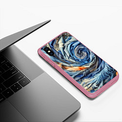 Чехол iPhone XS Max матовый Джинсовая воронка - модный тренд, цвет: 3D-малиновый — фото 2