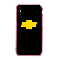 Чехол iPhone XS Max матовый Chevrolet yellow, цвет: 3D-розовый