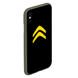 Чехол iPhone XS Max матовый Citroen logo yellow, цвет: 3D-темно-зеленый — фото 2