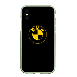 Чехол iPhone XS Max матовый BMW logo yellow