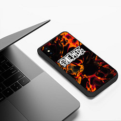 Чехол iPhone XS Max матовый One Piece red lava, цвет: 3D-черный — фото 2