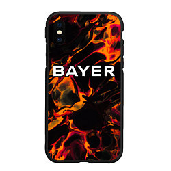 Чехол iPhone XS Max матовый Bayer 04 red lava, цвет: 3D-черный