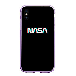 Чехол iPhone XS Max матовый NASA glitch