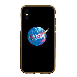 Чехол iPhone XS Max матовый NASA космическое лого