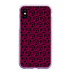 Чехол iPhone XS Max матовый Linkin park pink logo