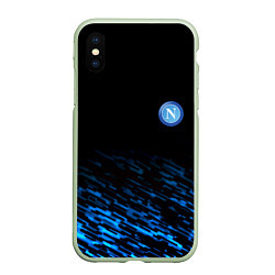 Чехол iPhone XS Max матовый Napoli fc club texture, цвет: 3D-салатовый