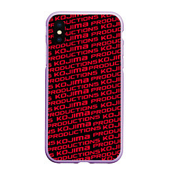 Чехол iPhone XS Max матовый Kojima pattern game, цвет: 3D-сиреневый